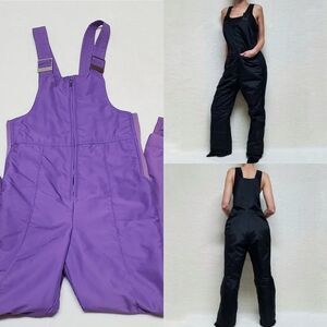 Vintage 70s Pacific Trail Ski Stuff Purple Ombre Insulated Snow Bib Ski Overalls